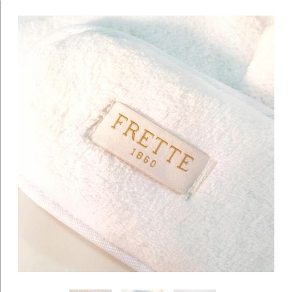 Frette Velour closed toe white slippers mens 10-12 - Picture 2 of 6